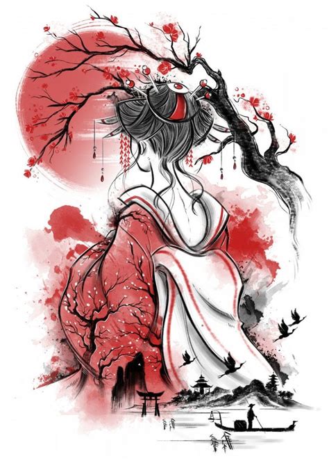 'Geisha dream' Metal Poster Print - Daisy Ingrosso | Displate in 2021 ...