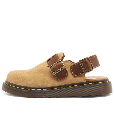 Dr. Martens Jorge Buckle Mule - Made In England Chalk Suede & Bronze ...