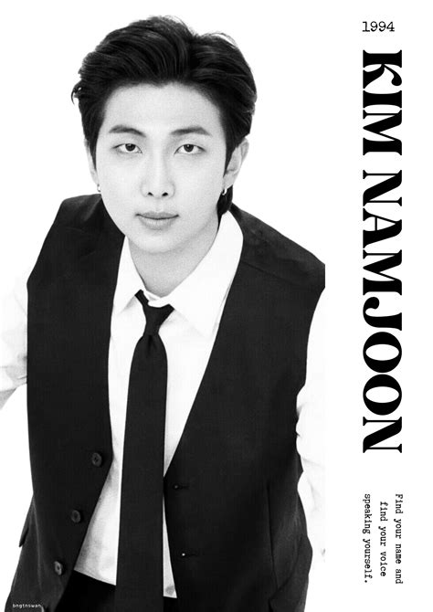 Namjoon Digital A4 Poster in 2024 | Bts black and white, Black and white aesthetic, Kim namjoon