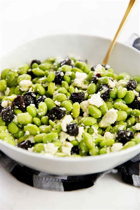 Easy Edamame Salad with Cherries and Feta - Lexi's Clean Kitchen