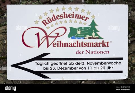 Rudesheim Christmas Market Sign Stock Photo - Alamy