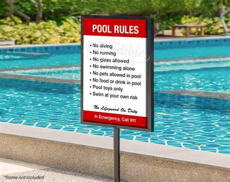 Basic Pool Rules Sign Customizable Custom Pool Rules Sign | Etsy