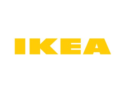 the ikea logo is shown in yellow on a white background with an orange ...