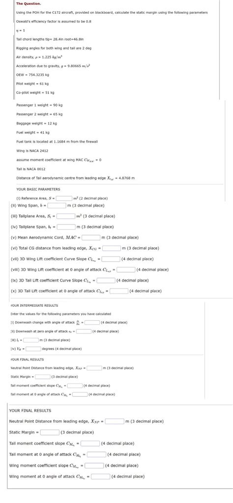 Solved The Question. Using the POH for the C172 aircraft, | Chegg.com