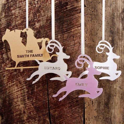 Personalised Reindeer Or Sleigh Christmas Decoration By Urban Twist | Personalised christmas ...