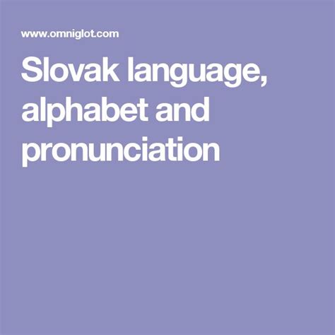 Slovak language, alphabet and pronunciation | Slovak language, Icelandic language, Language