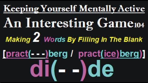 An Interesting Game No.104: Forming Two Words By Filling In The Blank | US, UK English - YouTube