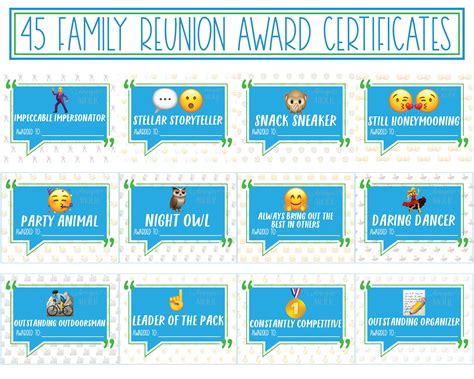 Free Family Reunion Award Certificate Printables - Printable Form, Templates and Letter