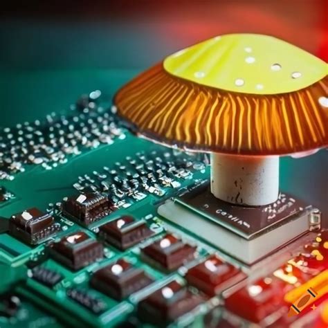 Printed circuit board with metal mushroom on Craiyon