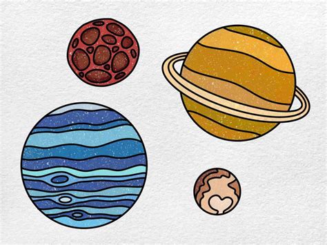 Easy Planets Drawing - HelloArtsy