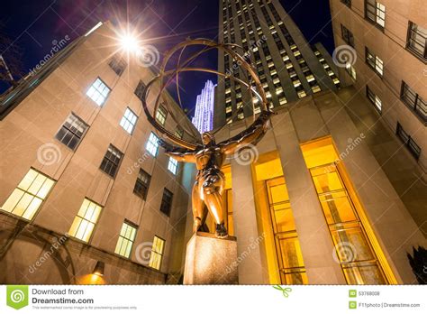 Atlas Statue at Rockefeller Center Editorial Stock Photo - Image of manhattan, city: 53768008