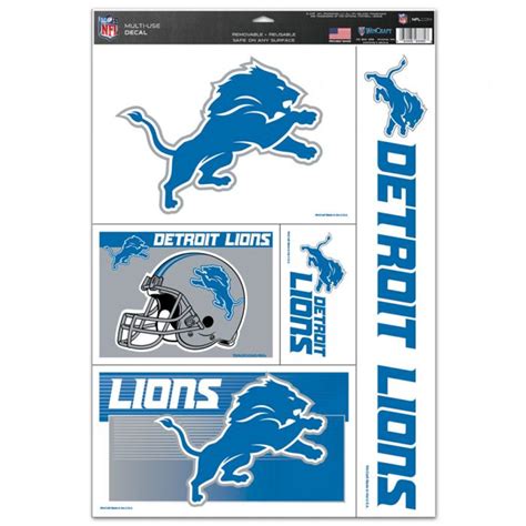 Detroit Lions - Set of 5 Ultra Decals at Sticker Shoppe