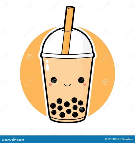 Cute Kawaii Taiwanese Bubble Milk Tea. Cartoon Vector | CartoonDealer.com #167237391