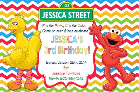 FREE Printable Elmo Sesame Street Birthday Party Invitations | Download ...