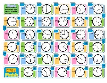 Angles on a Clock Face - Board Game by Learning is Fun | TPT