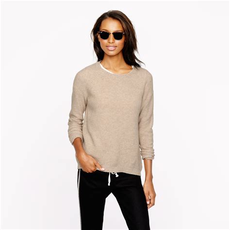 J.Crew Elbow patch Sweater in Natural | Lyst