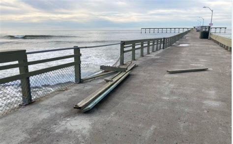 Most of Storm Damage to Ocean Beach Pier Is in Its New Railings