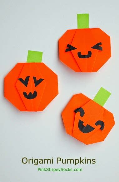 Origami Jack-O-Lantern Pumpkin | Pink Stripey Socks