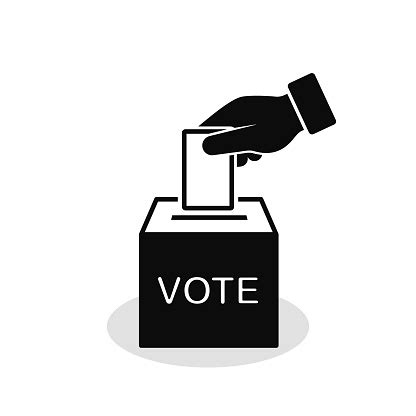 Voting Concept Icon In Flat Style Hand Putting Voting Paper In Ballot Box Vector Stock ...