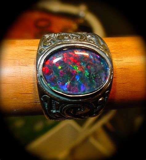 Mens ring. Unisex Vivid Fire Opal ring. Genuine by AmyKJewels | Fire ...