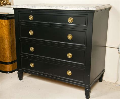 Marble-Top Ebonized Dresser/Chest of Drawers at 1stDibs | marble top ...