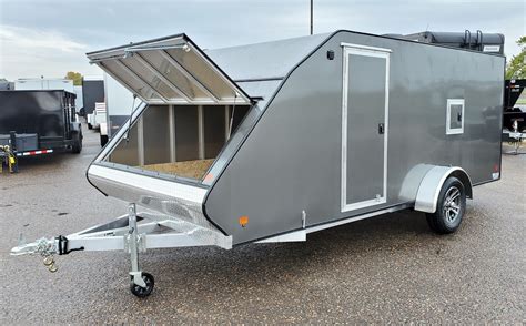 Snowmobile - 2020 Mission Trailers 7x16 Low Pro Enclosed Snowmobile Trailer - Charcoa | TrailersUSA