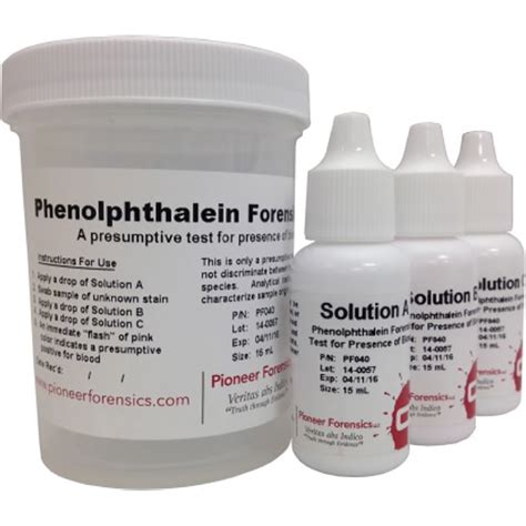 Phenolphthalein Presumptive Blood Test