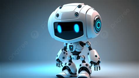 Robot White Cute Robot Blue Light Background, White, Cute, Robot Background Image And Wallpaper ...