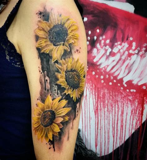 80+ Bright Sunflower Tattoos - Designs & Meanings for Happy Life (2019)