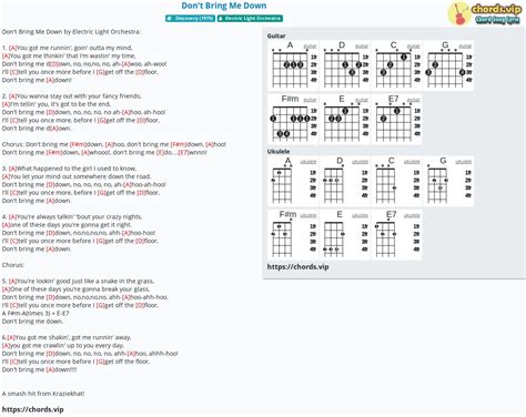 Chord: Don't Bring Me Down - tab, song lyric, sheet, guitar, ukulele | chords.vip