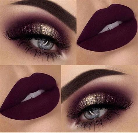 gold & burgundy plum | Sombras de ojos, Maquillaje ojos dorados, Maquillaje de ojos ahumados