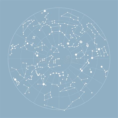 Star Map Vector Illustration. Map of Constellations. System Star Solar Graphic Vintage Astronomy ...