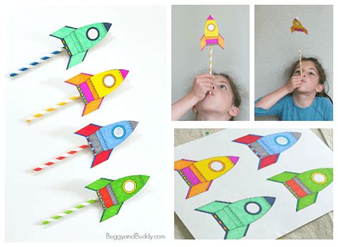 STEM for Kids: Straw Rockets (with Free Rocket Template) - Buggy and Buddy