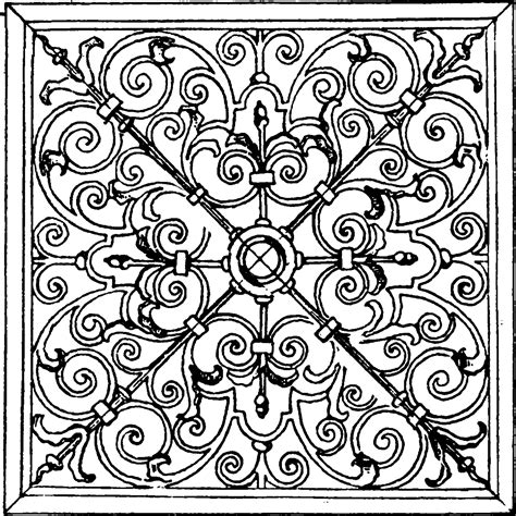 Wrought-Iron Square Panel was designed in 1713 in Oxford, vintage engraving. 35462596 Vector Art ...