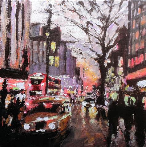 London Rainy Street 1 Painting by Paul Mitchell - Fine Art America