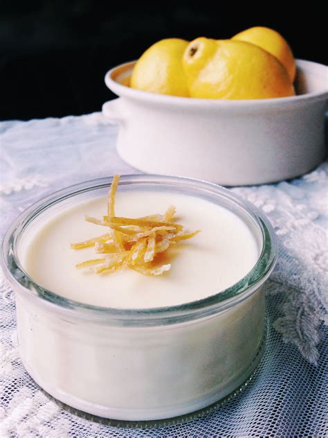 Lemon Panna Cotta with Candied Lemon Peel