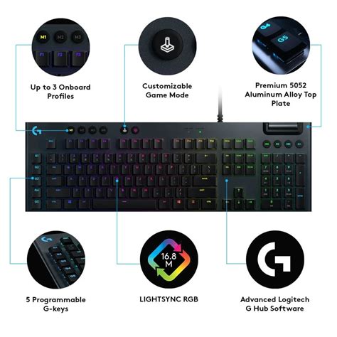 Logitech - G815 LIGHTSYNC RGB Mechanical Gaming Keyboard – GL Tactile ...