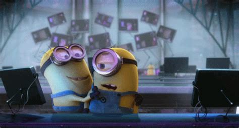 Hug Animated GIF | Minion gif, Minions funny, Minions love