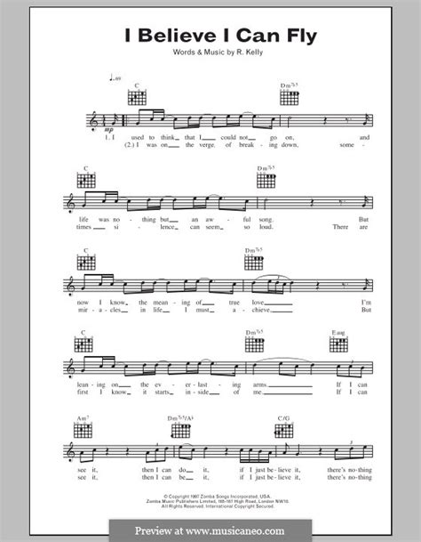 I Believe I Can Fly by R. Kelly - sheet music on MusicaNeo