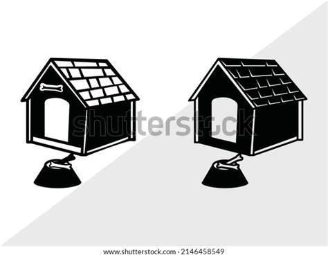 Dog House Silhouette Printable Vector Illustration Stock Vector ...