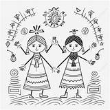 Warli Drawing Outline sketch template