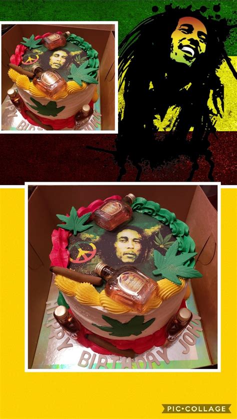 Bob Marley theme birthday cake! Customized for the birthday person ...