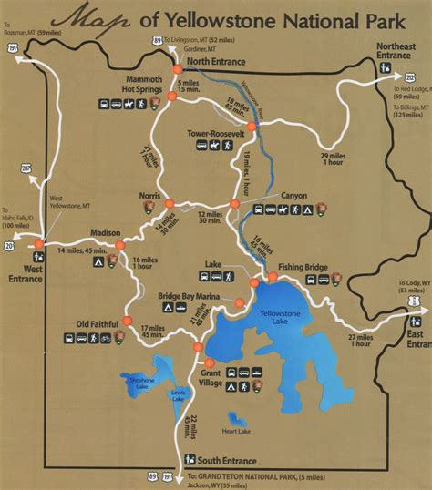 Yellowstone National Park North Entrance Map - London Top Attractions Map