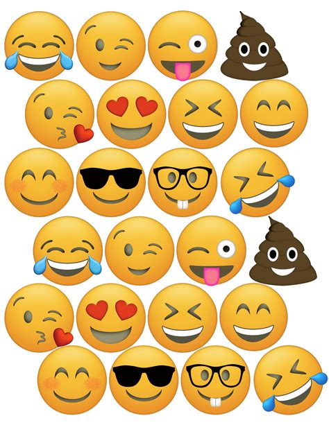 Emoticons Collage Clip Art Emoticons Symbols Clipart Emoticons Text - Free Printable Emoji Faces ...