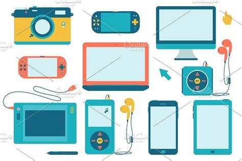 Vector Gadgets by Anviczo on @creativemarket | Graphic illustration, Illustration, Custom