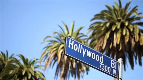 Street Sign for Hollywood Boulevard Stock Footage Video (100% Royalty ...