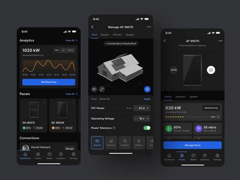 Mobile App UI Design for Ectopanel - Solar Panels Control | Energy app ...
