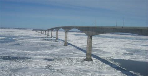 The Confederation Bridge; A longest bridge over ice covered waters in the world