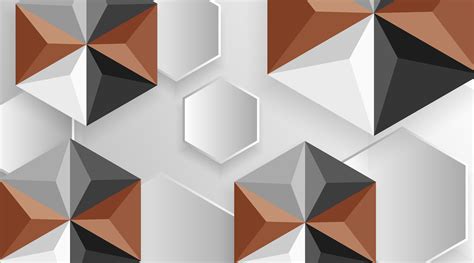 Brown and grey 3d hexagon shape pattern background 1181745 Vector Art at Vecteezy