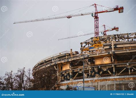 Construction of a Football Stadium Stock Photo - Image of event, equipment: 117865152